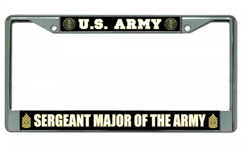 U.S. Army Sergeant Major Chrome License Plate Frame
