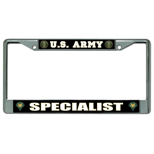 U.S. Army Specialist Chrome License Plate Frame
