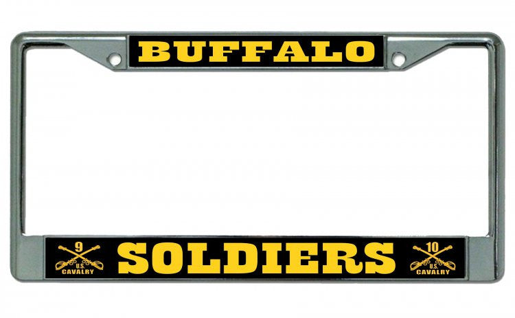 U.S. Cavalry Buffalo Soldiers Chrome License Plate Frame