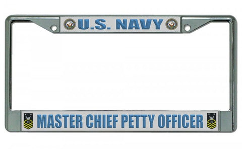 U.S. Navy Master Chief Petty Officer Chrome License Plate Frame