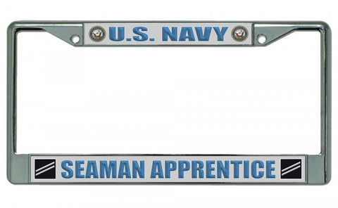 U.S. Navy Seaman Apprentice Chrome License Plate Frame