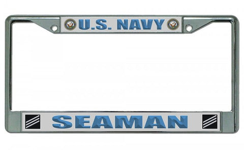 U.S. Navy Seaman Chrome License Plate Frame