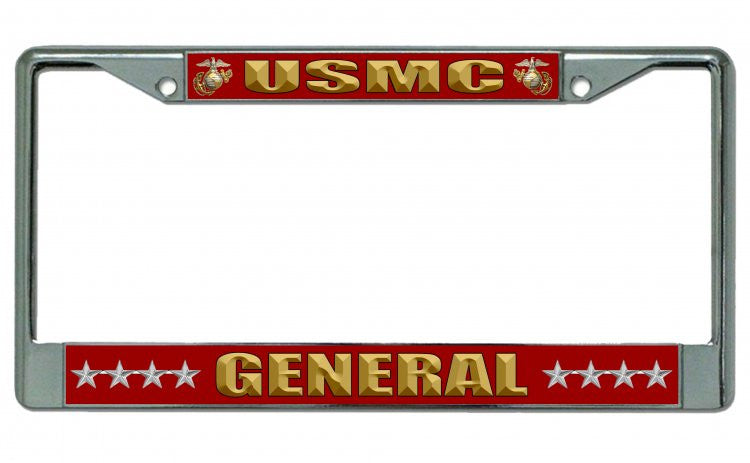 USMC General Chrome License Plate Frame