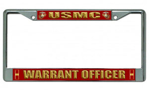 USMC Warrant Officer Chrome License Plate Frame