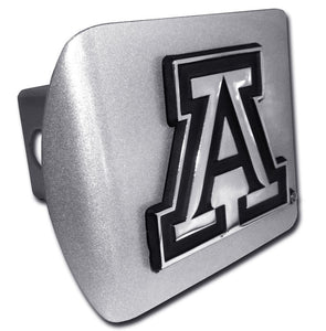 Arizona (Block “A”) ALL METAL Brushed Chrome Hitch Cover