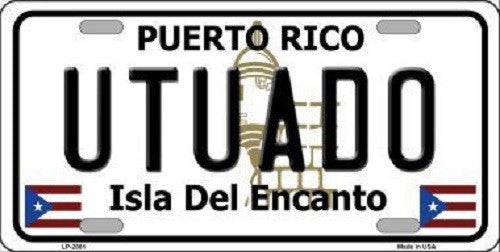 Utuado Puerto Rico Metal Novelty License Plate