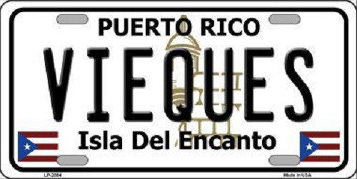 Vieques Puerto Rico Metal Novelty License Plate