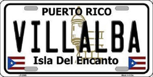 Villalba Puerto Rico Metal Novelty License Plate