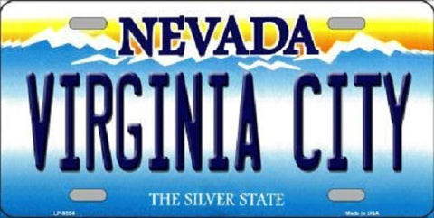 Virginia City Nevada Background Novelty Metal License Plate