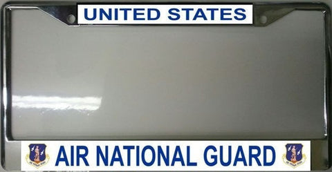 Air National Guard Chrome License Plate Frame