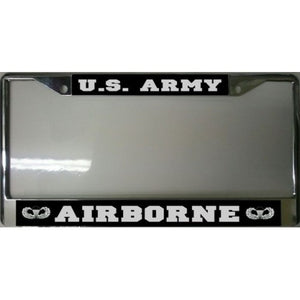 U.S. Army Airborne Chrome License Plate Frame