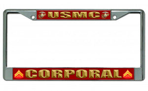 USMC Corporal Chrome License Plate Frame