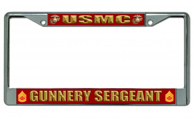 USMC Gunnery Sergeant Chrome License Plate Frame
