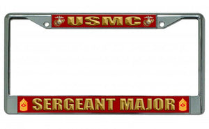 USMC Sergeant Major Chrome License Plate Frame