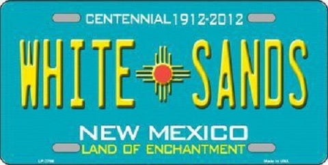 White Sands New Mexico Teal Novelty Metal License Plate