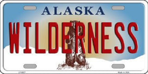Wilderness Alaska State Background Novelty Metal License Plate